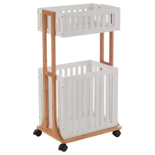 Premier Housewares Nostra 2 Tier Storage Trolley - Size: 43 x 32 x 80cm - White - Wilko - image 1