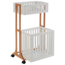 Premier Housewares Nostra 2 Tier Storage Trolley - Size: 43 x 32 x 80cm - White - Wilko - thumbnail 5