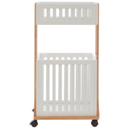 Premier Housewares Nostra 2 Tier Storage Trolley - Size: 43 x 32 x 80cm - White - Wilko - thumbnail 3