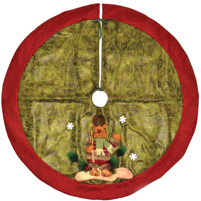 Shatchi Reindeer Handmade Christmas Tree Skirt - Yellow - Wilko - image 1