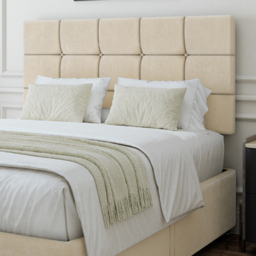 Bedmaster Small Double Cream Naples Velvet 2 Drawer Divan Base with Pearl Headboard - Wilko - thumbnail 3