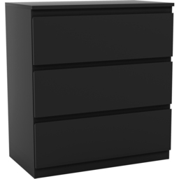 VIDA DESIGNS Denver 3 Drawer Black Chest of Drawers - Wilko - thumbnail 3