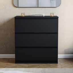 VIDA DESIGNS Denver 3 Drawer Black Chest of Drawers - Wilko - thumbnail 5