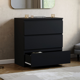VIDA DESIGNS Denver 3 Drawer Black Chest of Drawers - Wilko - thumbnail 6