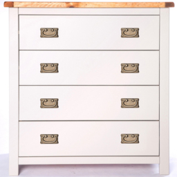 Argenta 4 Drawer Light Grey Chest of Drawers with Brass Drop Handles - Wilko - thumbnail 4