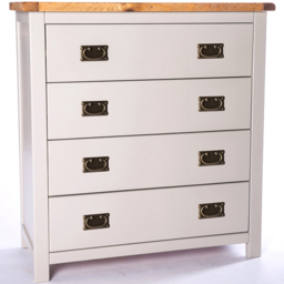 Argenta 4 Drawer Light Grey Chest of Drawers with Brass Drop Handles - Wilko - thumbnail 3