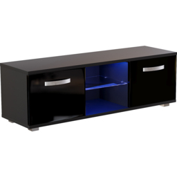 Vida Designs Cosmo 2 Door 2 Shelf Black Small TV Unit with LED - Size: 40 x 120 x 38cm - Wilko - thumbnail 3