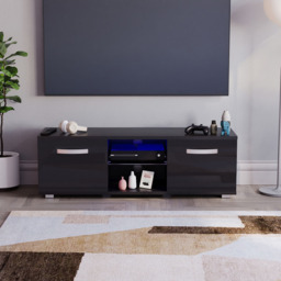 Vida Designs Cosmo 2 Door 2 Shelf Black Small TV Unit with LED - Size: 40 x 120 x 38cm - Wilko - thumbnail 6