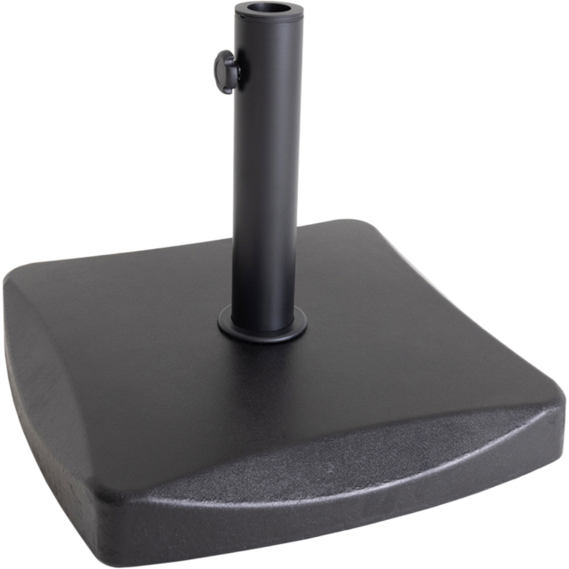 Charles Bentley Black Square Concrete Parasol Base 25kg - Size: Single - Wilko - image 1