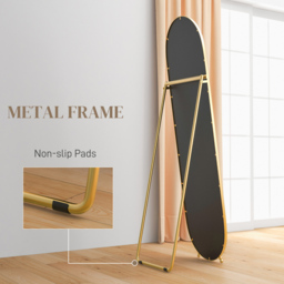 Portland Gold Tone Metal Frame Oval Full Length Mirror 160 x 40cm - Wilko - thumbnail 7
