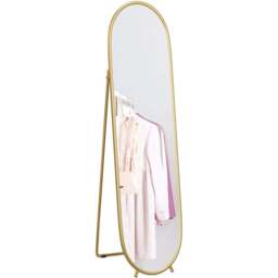 Portland Gold Tone Metal Frame Oval Full Length Mirror 160 x 40cm - Wilko - thumbnail 1