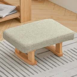 Living and Home Khaki Padded Wooden Rocking Footstool - Size: 17 x 41 x 30cm - Green - Wilko - thumbnail 1
