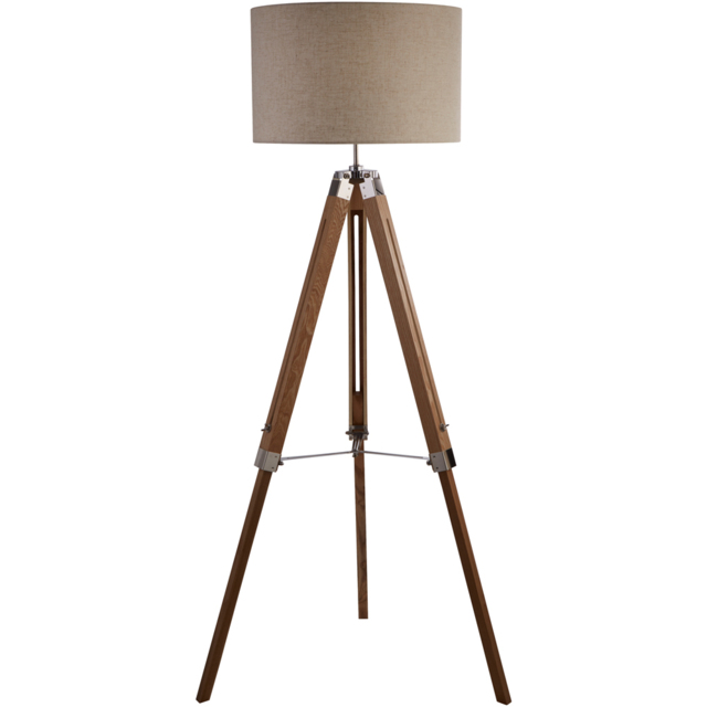 Lighting Collection Luna Grey Tapered Shade - Size: 144 x 65 x 65cm - Cream - Wilko - image 1