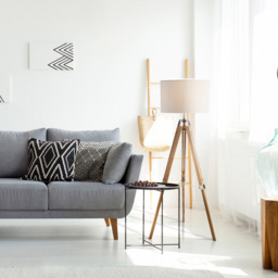 Lighting Collection Luna Grey Tapered Shade - Size: 144 x 65 x 65cm - Cream - Wilko - thumbnail 3