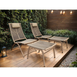 SOLACE+CO Esen Beige Garden Lounge Chair with Footstool - Size: 1 Seater - Wilko - thumbnail 5
