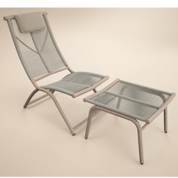 SOLACE+CO Esen Beige Garden Lounge Chair with Footstool - Size: 1 Seater - Wilko - thumbnail 3