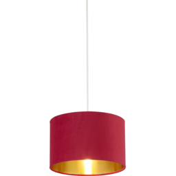 Lighting Collection Burgundy Gold Inner Velvet Drum Shade - Size: 18 x 28 x 28cm - Red - Wilko - thumbnail 4