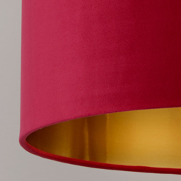 Lighting Collection Burgundy Gold Inner Velvet Drum Shade - Size: 18 x 28 x 28cm - Red - Wilko - thumbnail 5