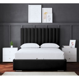 DS Living Evangeline Single Black Upholstered Bed Frame with Headboard - Wilko - thumbnail 5