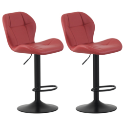 Stella Red Height Adjustable Bar Stools with Footrest Set of 2 - MCC - Wilko - thumbnail 3