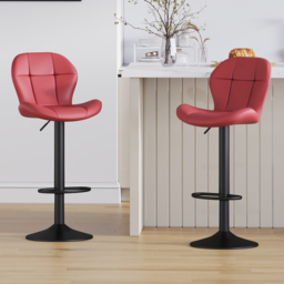 Stella Red Height Adjustable Bar Stools with Footrest Set of 2 - MCC - Wilko