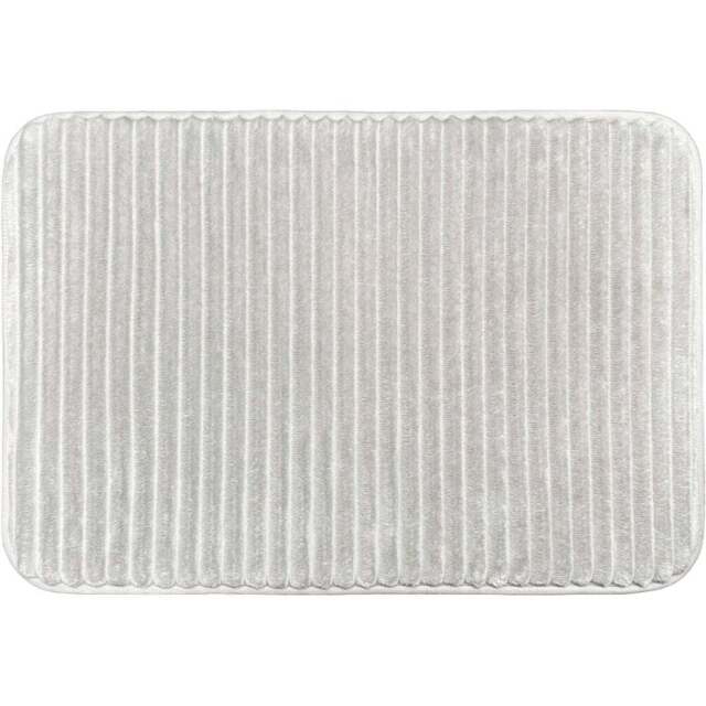 Allure Bath Fashions Light Grey Memory Foam Bath Mat 40 x 60cm - Silver - Wilko - image 1