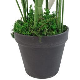 Leaf Artificial Bamboo Leaf Shrub in Brushed Copper Planter 65cm - Size: 65 x 40 x 40cm - Green - Wilko - thumbnail 4