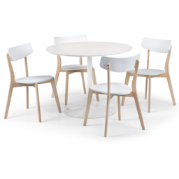 Julian Bowen Blanco 4 Seater Round Pedestal Dining Table White - Wilko - thumbnail 4