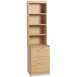 R White Cabinets 2 Drawer 4 Shelf Brown Filing Cabinet with Hutch - Size: 182.8 x 47.9 x 54cm - Wilko - thumbnail 3