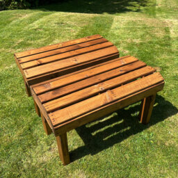 Charles Taylor Knights Single Seater Garden Bench Set of 2 - Size: 17 x 60 x 32cm - Brown - Wilko - thumbnail 4