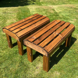 Charles Taylor Knights Single Seater Garden Bench Set of 2 - Size: 17 x 60 x 32cm - Brown - Wilko - thumbnail 3