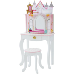 Teamson Kids White and Pink Dreamland Castle Play Vanity Set - Size: 118.1 x 31.8 x 59.7cm - Wilko - thumbnail 4