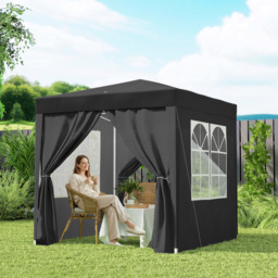 Outsunny 2 x 2m Black Marquee Pop Up Gazebo Party Tent - Wilko - thumbnail 5