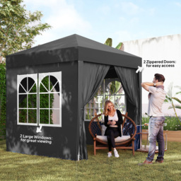 Outsunny 2 x 2m Black Marquee Pop Up Gazebo Party Tent - Wilko - thumbnail 4