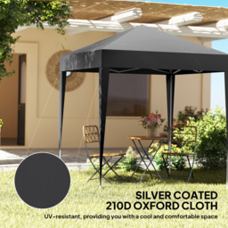 Outsunny 2 x 2m Black Marquee Pop Up Gazebo Party Tent - Wilko - thumbnail 7