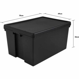 Wham 96L Recycled Storage Box 2 Pack - Black - Wilko - thumbnail 6