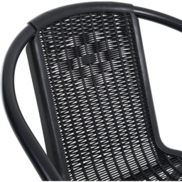 Living and Home Wicker 4 Seater Patio Set - Black - Wilko - thumbnail 6