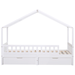 Portland Wood House 2 Drawer White Kids Bed Frame - Size: Single - Wilko - thumbnail 3