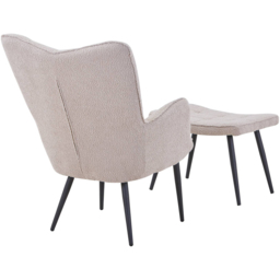 Paris Boucle Light Brown Armchair and Footstool Set - Size: Single - Shankar - Wilko - thumbnail 4