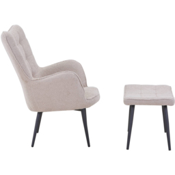 Paris Boucle Light Brown Armchair and Footstool Set - Size: Single - Shankar - Wilko - thumbnail 5