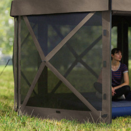 Outsunny 3 x 3m Brown Hexagon Pop Up Gazebo with 5 Sides - Wilko - thumbnail 4
