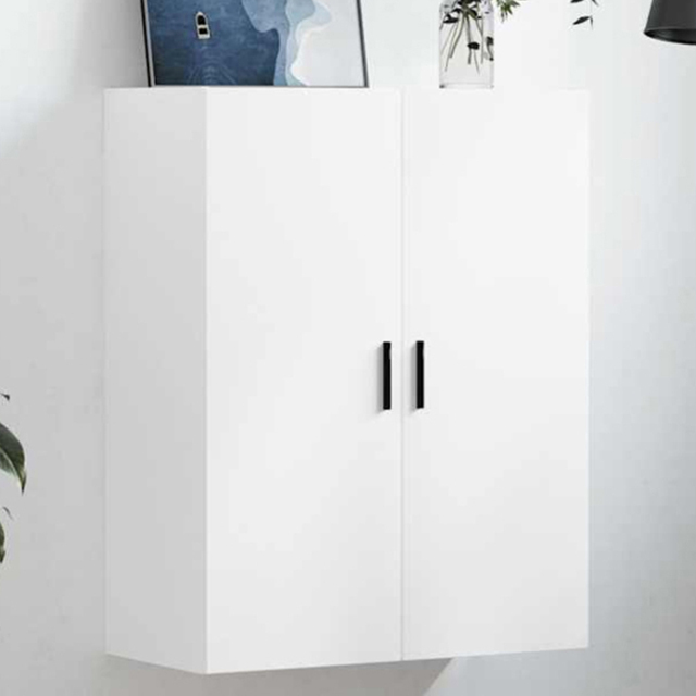 vidaXL 2 Door White Wall Mounted Cabinet - Size: 90 x 69.5 x 34cm - Wilko - image 1