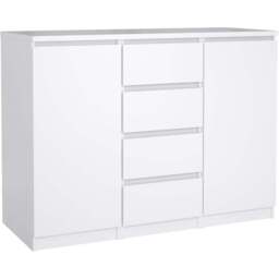 Florence 2 Door 4 Drawer White High Gloss Sideboard - Size: 50 x 120.8 x 90.7cm - Furniture to Go - Wilko - thumbnail 3