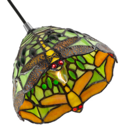 Happy Homewares Green Stained Glass Dragonfly Tiffany Pendant Lighting Shade - Size: 14 x 20 x 20cm - Wilko - thumbnail 6