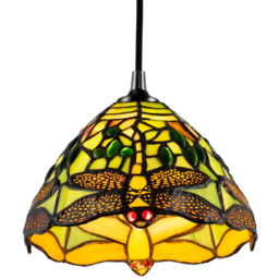 Happy Homewares Green Stained Glass Dragonfly Tiffany Pendant Lighting Shade - Size: 14 x 20 x 20cm - Wilko - thumbnail 5