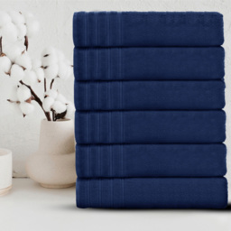 Velosso Hampi Cotton Navy Hand Towel Set of 2 - Blue - Wilko - thumbnail 3