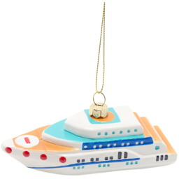 The Seasonal Gift Co Yacht Hanging Tree Decoration 13cm - Size: 13 x 12 x 5cm - White - Wilko - thumbnail 3
