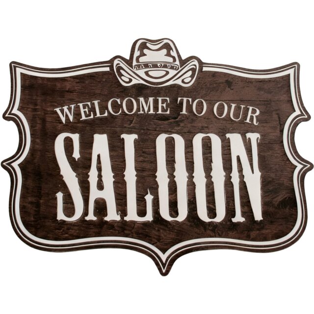 Saloon Metal Sign Brown - Wilko - image 1