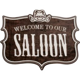 Saloon Metal Sign Brown - Wilko - thumbnail 1