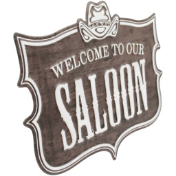 Saloon Metal Sign Brown - Wilko - thumbnail 3